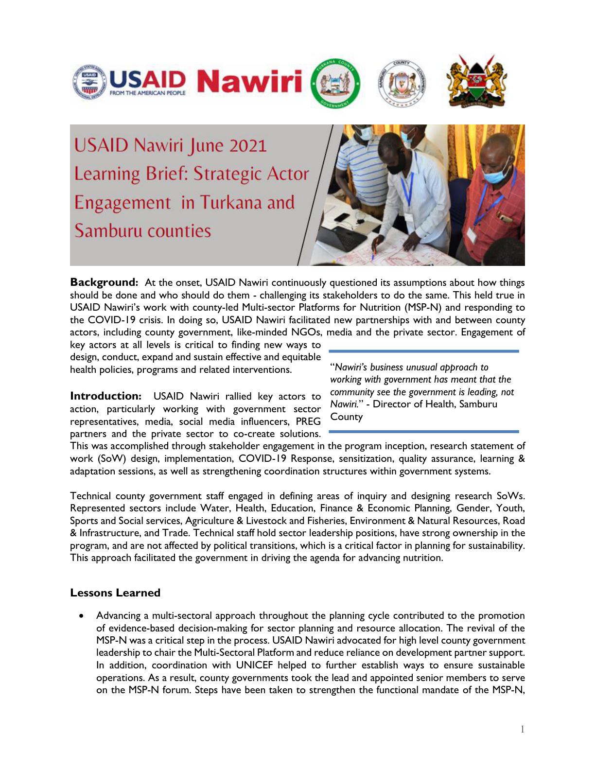 USAID Nawiri Learning Brief Strategic Actor Engagement In Turkana And usaid-nawiri-learning-brief-strategic-actor-engagement-in-turkana-and